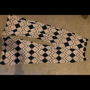 Peaceful love flowy pants with decorative pattern